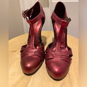 BCBGirls retro metallic red heels
